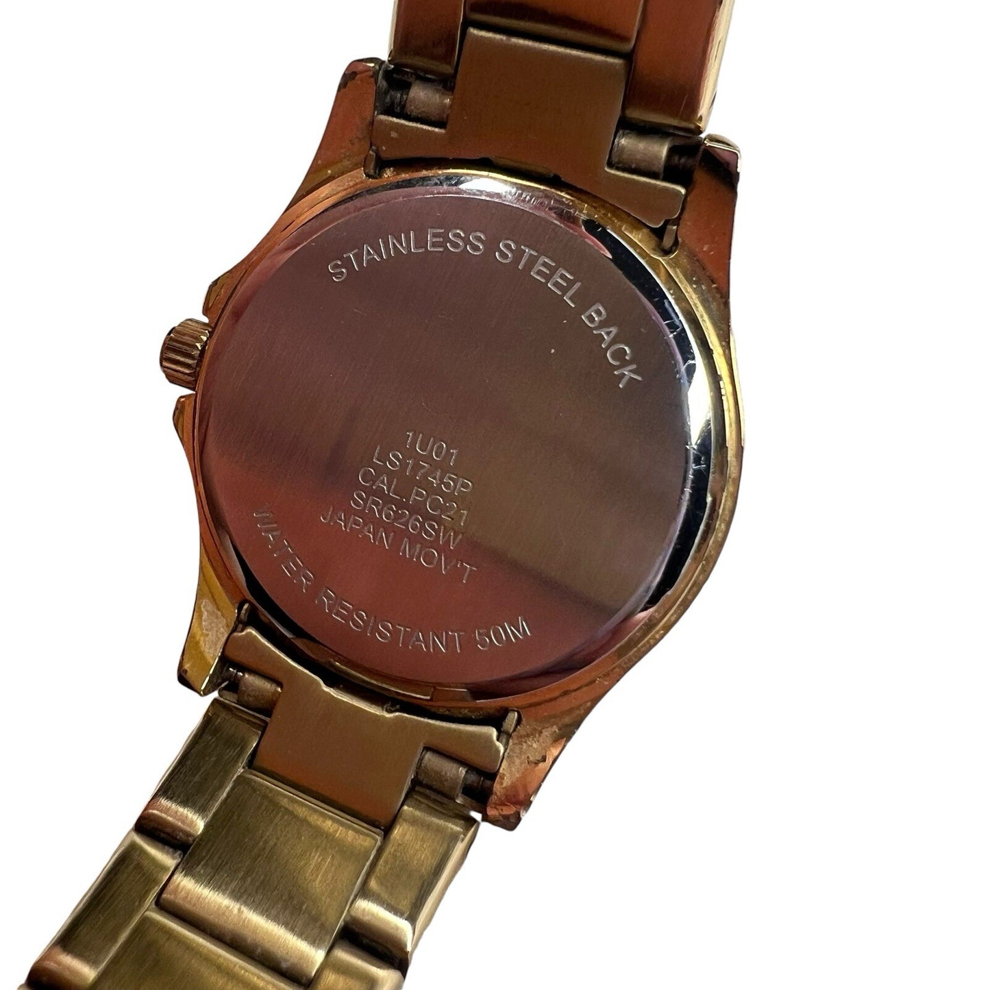 Accurist Mother Of Pearl Stainless Steel Golden Women’s Watch 1U01 Working