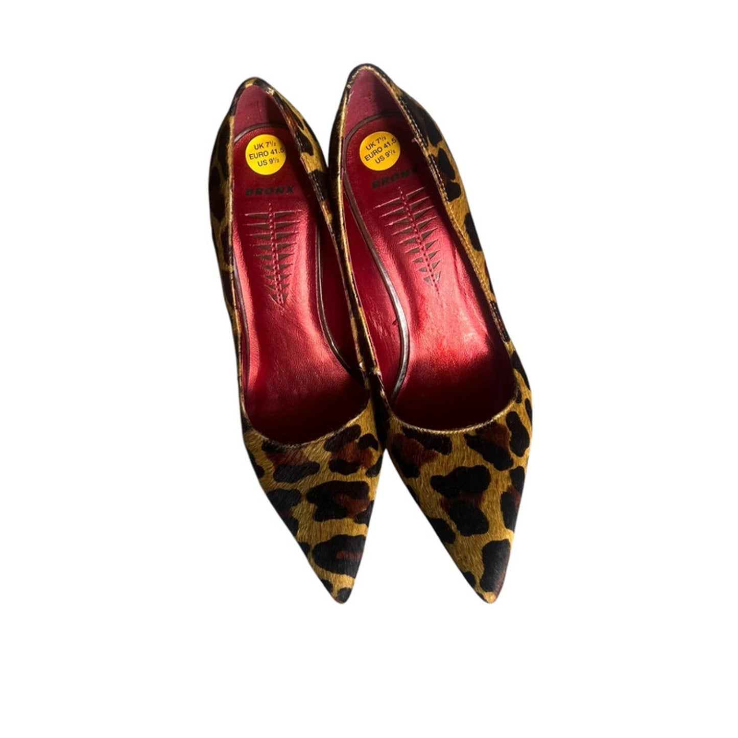 Bronx Leather Stilettos UK 7.5 Leopard Print