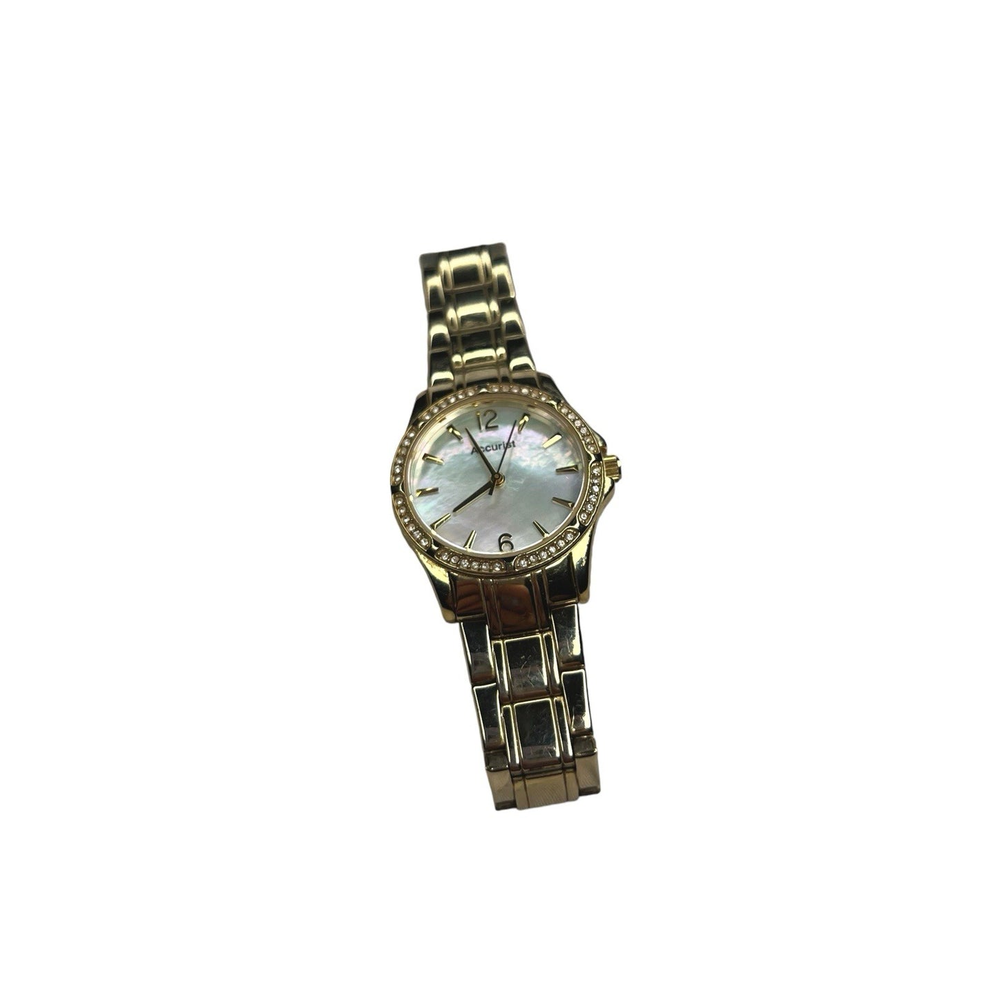 Accurist Mother Of Pearl Stainless Steel Golden Women’s Watch 1U01 Working
