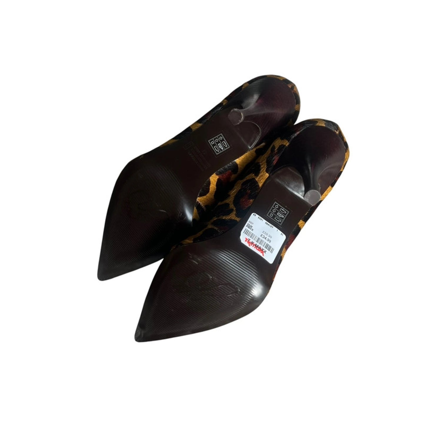 Bronx Leather Stilettos UK 7.5 Leopard Print