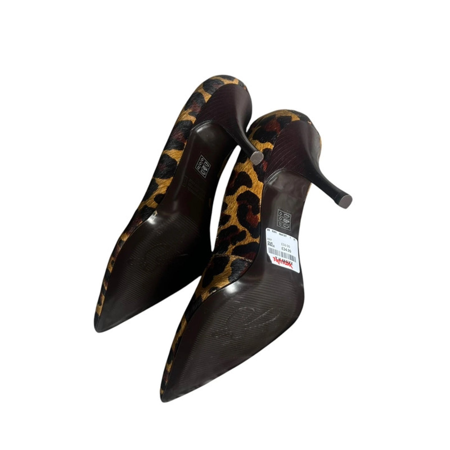 Bronx Leather Stilettos UK 7.5 Leopard Print