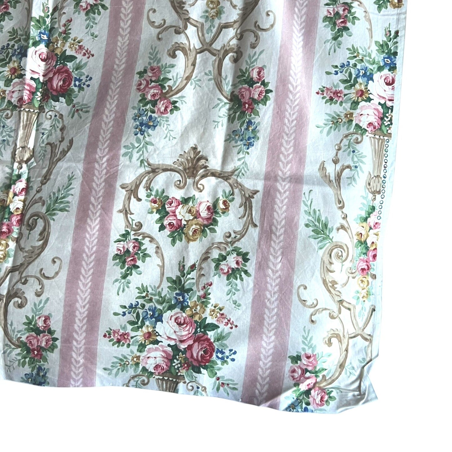 2 Vintage Sanderson Fabric Shabby Chic Rose Upholstery Original Archive 1950s