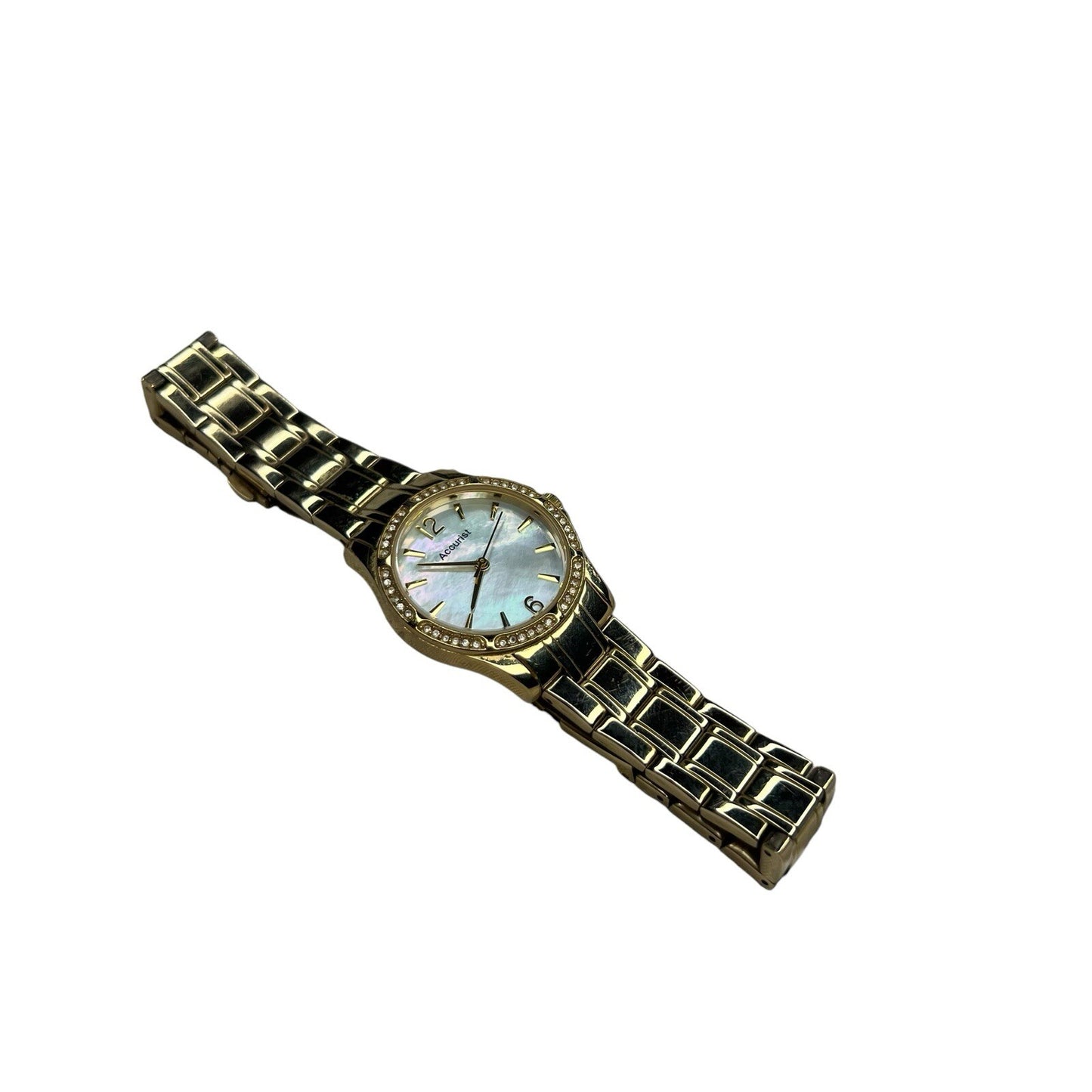 Accurist Mother Of Pearl Stainless Steel Golden Women’s Watch 1U01 Working