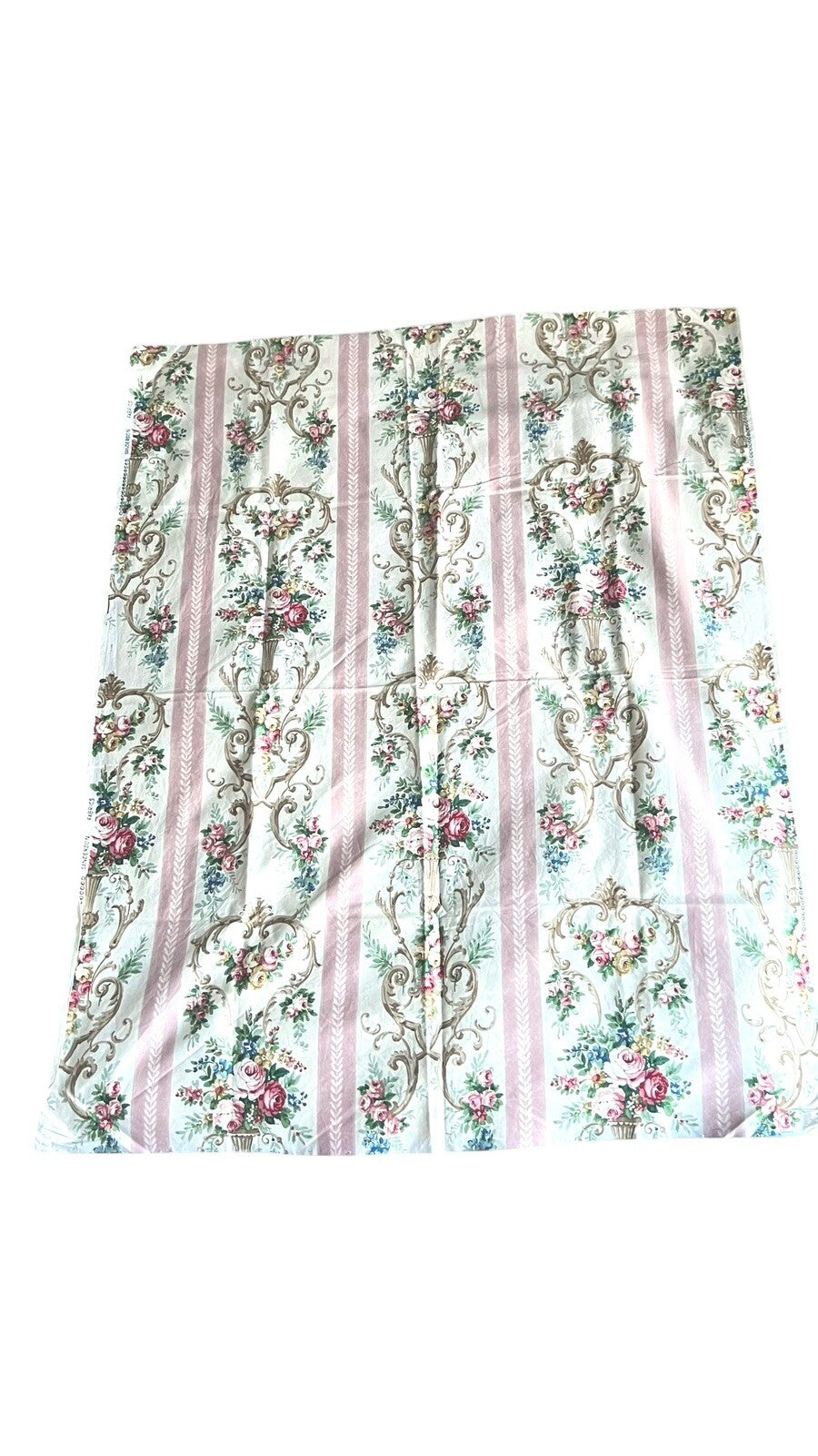 2 Vintage Sanderson Fabric Shabby Chic Rose Upholstery Original Archive 1950s