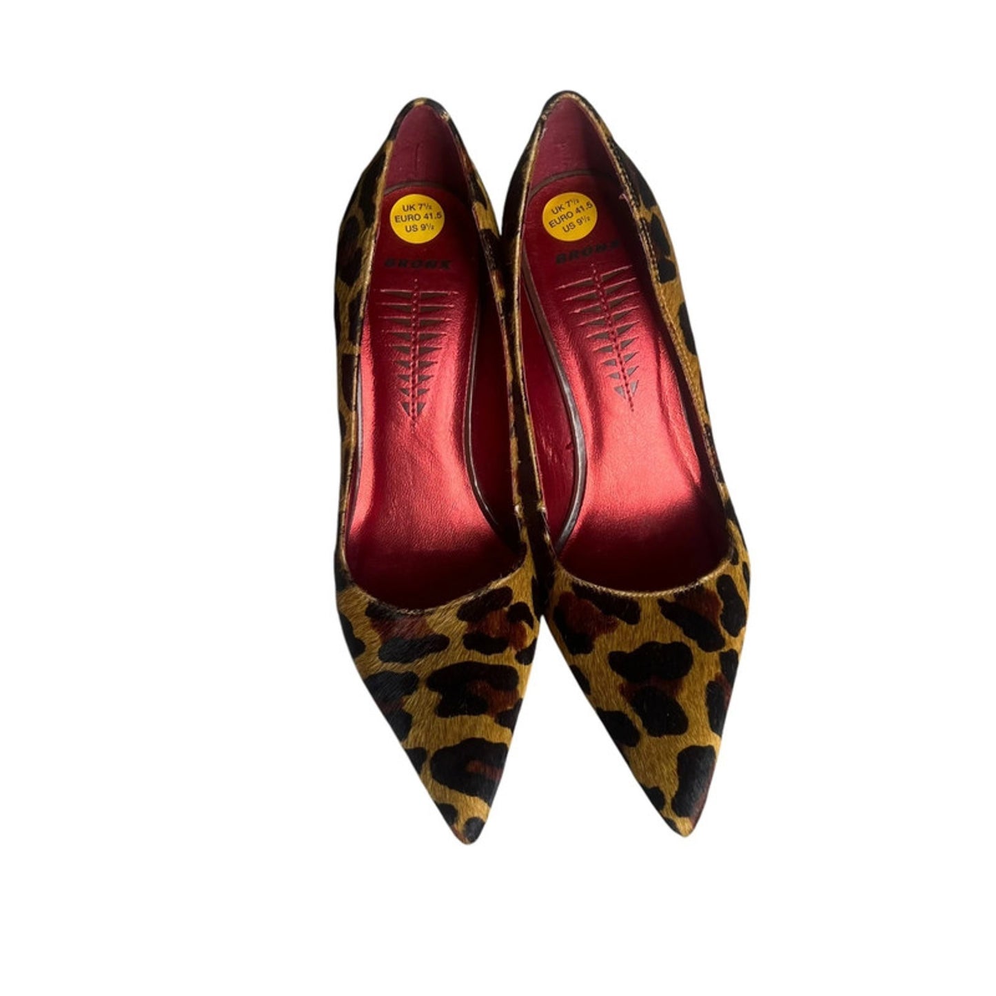 Bronx Leather Stilettos UK 7.5 Leopard Print