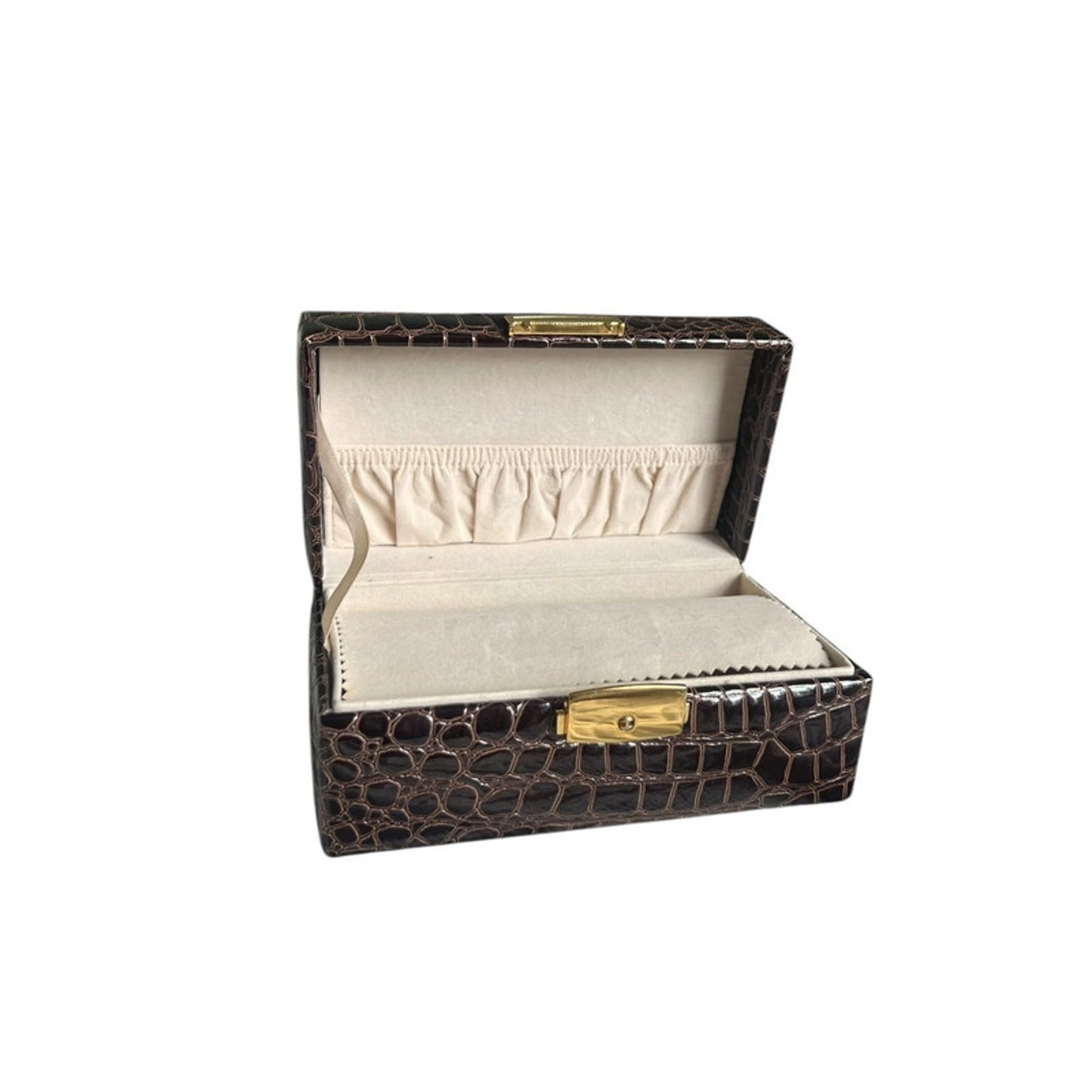 Brown Croc Faux Leather Jewellery Box