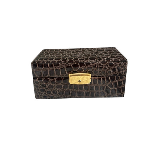 Brown Croc Faux Leather Jewellery Box