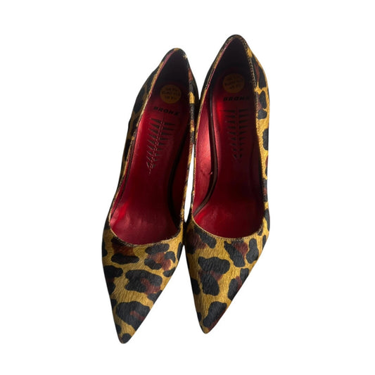 Bronx Leather Stilettos UK 7.5 Leopard Print