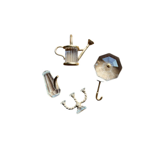 4 Swarovski Miniature Figurines In Familiar Surroundings Collection  Vintage