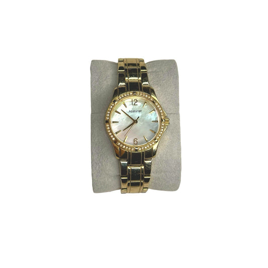 Accurist Mother Of Pearl Stainless Steel Golden Women’s Watch 1U01 Working